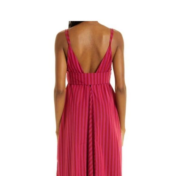 REBECCA TAYLOR Marseille Stripe Cotton Maxi Dress In Stripe Hibiscus 8 $395 - Picture 7 of 12